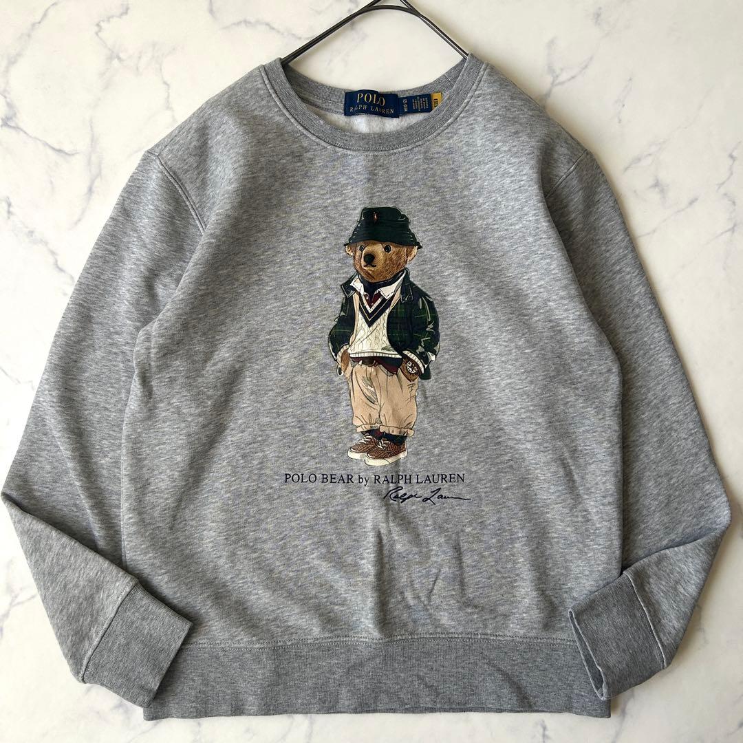 完売品 美品 ラルフローレン ポロベア トレーナー 裏起毛 グレー