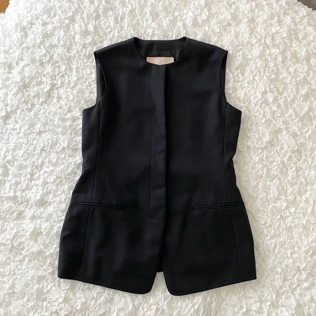 セオリーリュクス クルーネック ジレ ベスト シルク混 ストレッチ