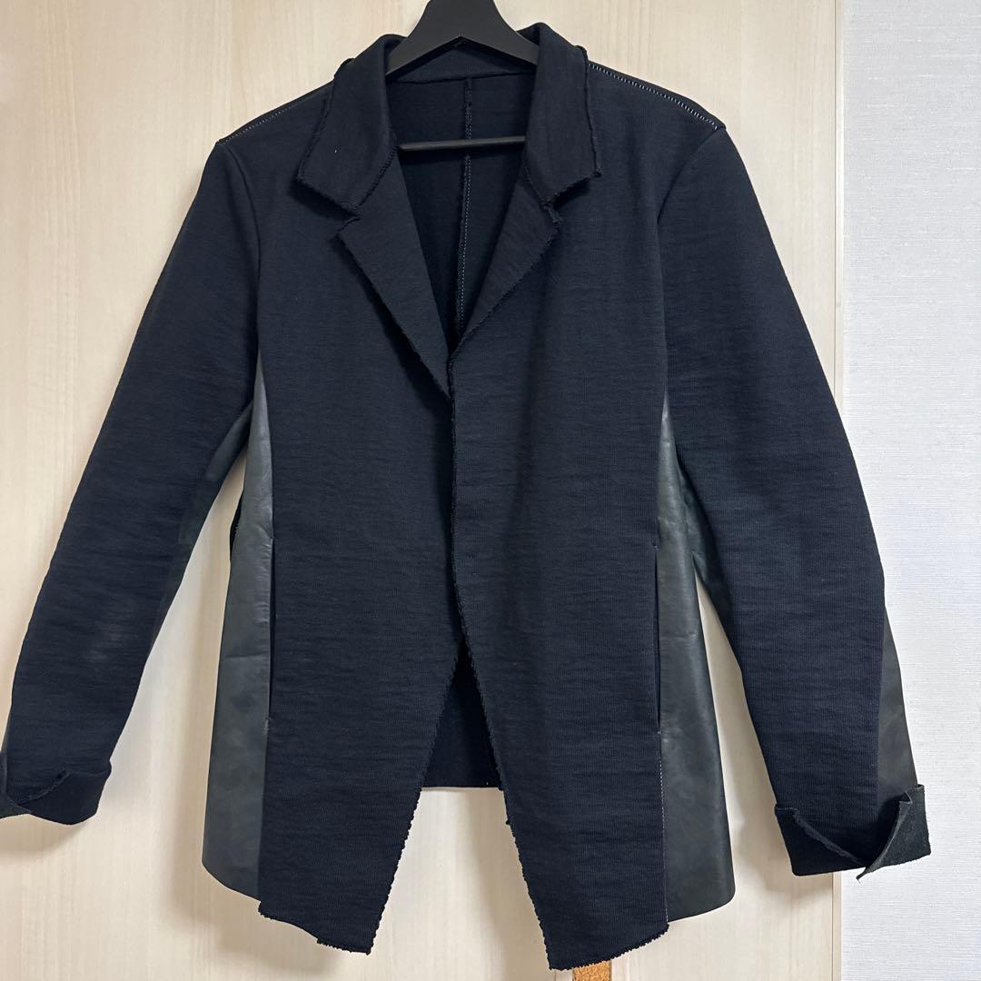 Incarnation カーフレザー切替　ジャケット　オーバーロックステッチ