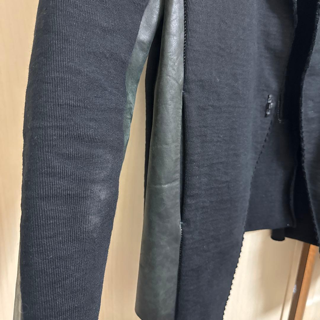 Incarnation カーフレザー切替　ジャケット　オーバーロックステッチ