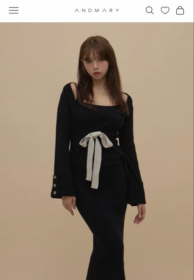 ワンピース andmary Rola ribbon set dress
