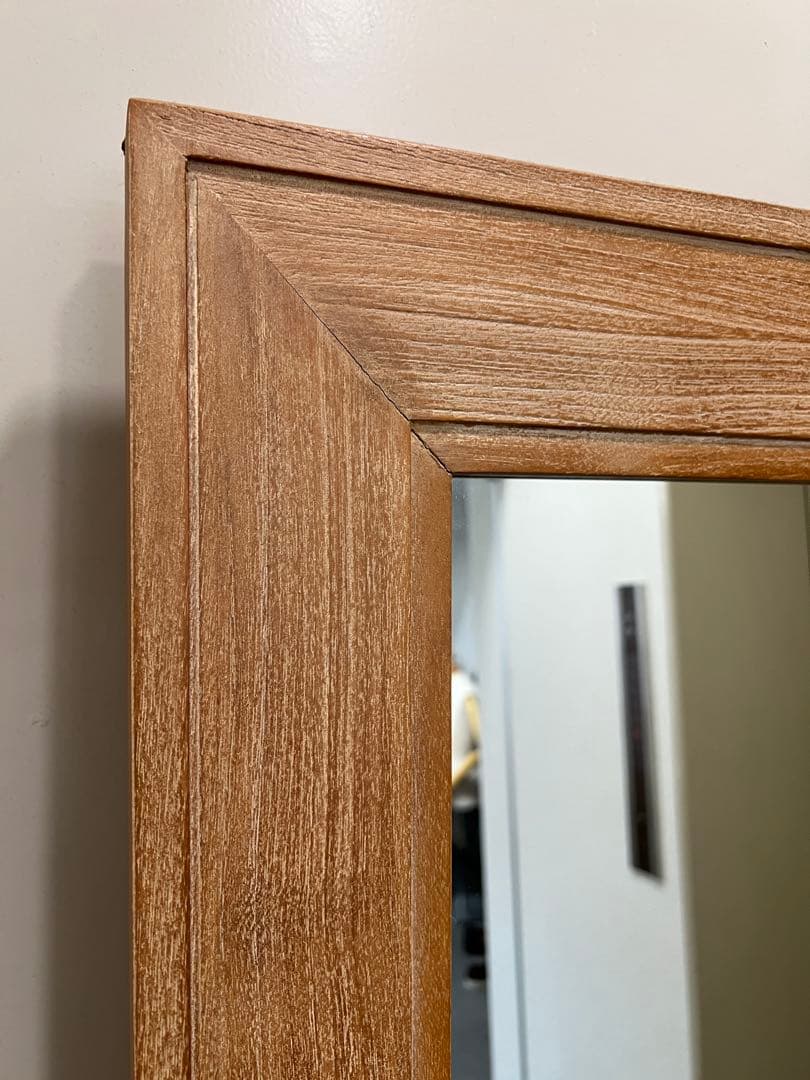 【大型 姿見】無垢材フレームミラー 180×69cm 全身鏡 壁掛け可、天然木