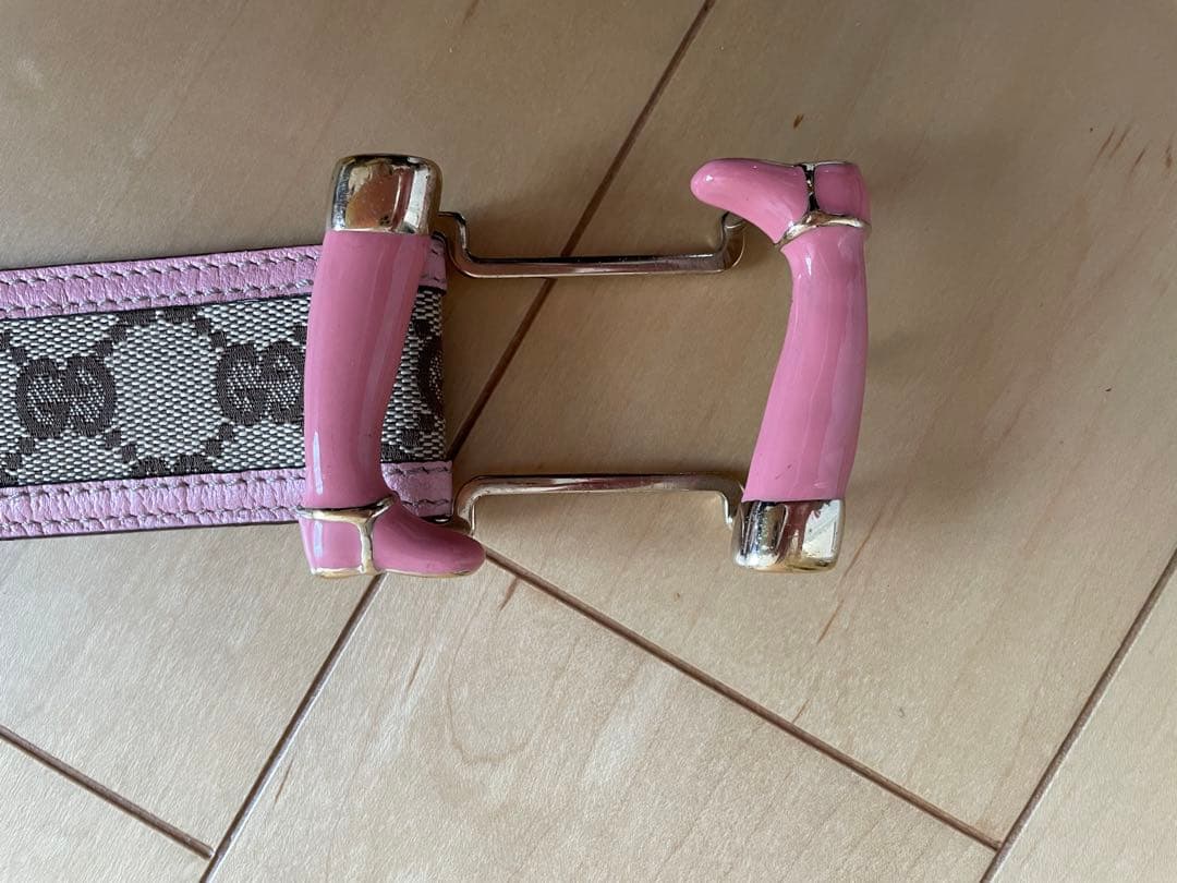 GUCCI グッチ 138455 ブーツモチーフ ベルト GGキャンバス
