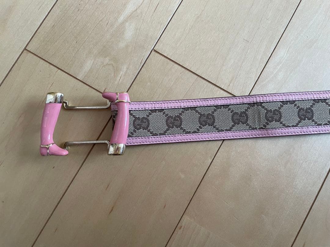 GUCCI グッチ 138455 ブーツモチーフ ベルト GGキャンバス