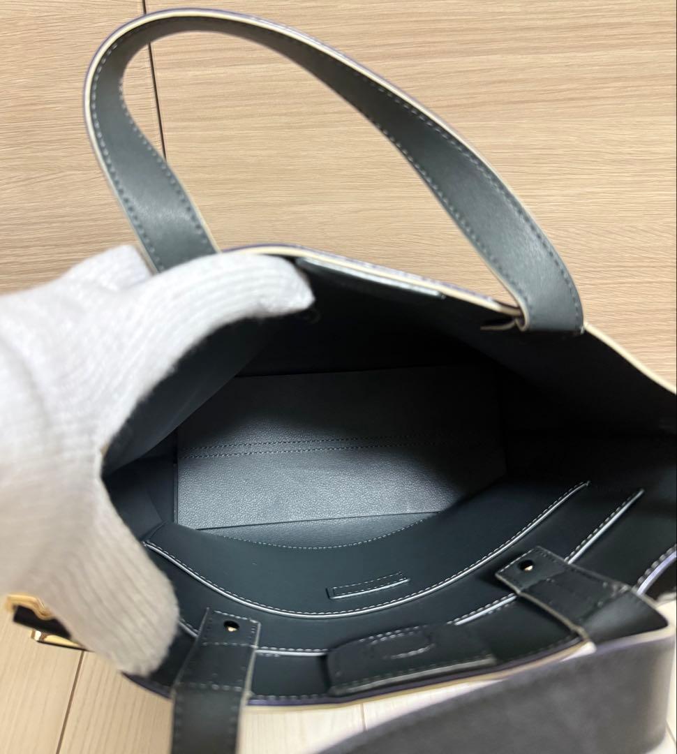 【美品】agnes b. 2wayショルダーバッグ レザー ブラック グリーン