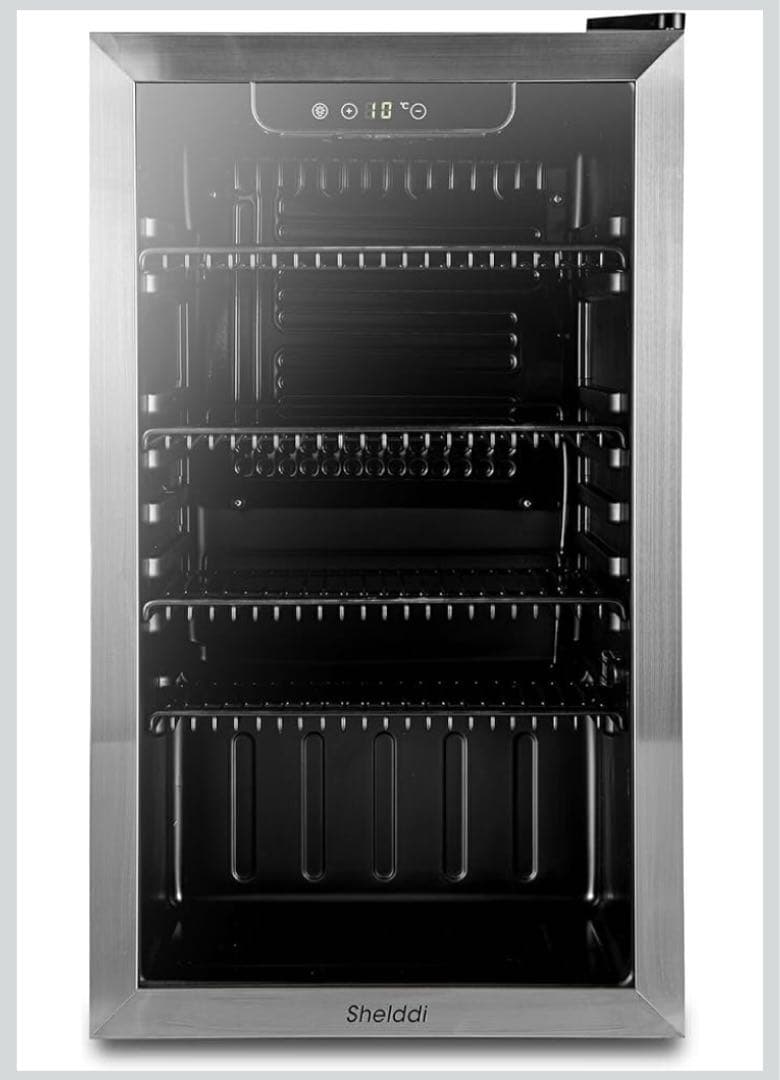 大型冷蔵庫 93L おしゃれ コンプレッサー式 透明ガラスドア 静音