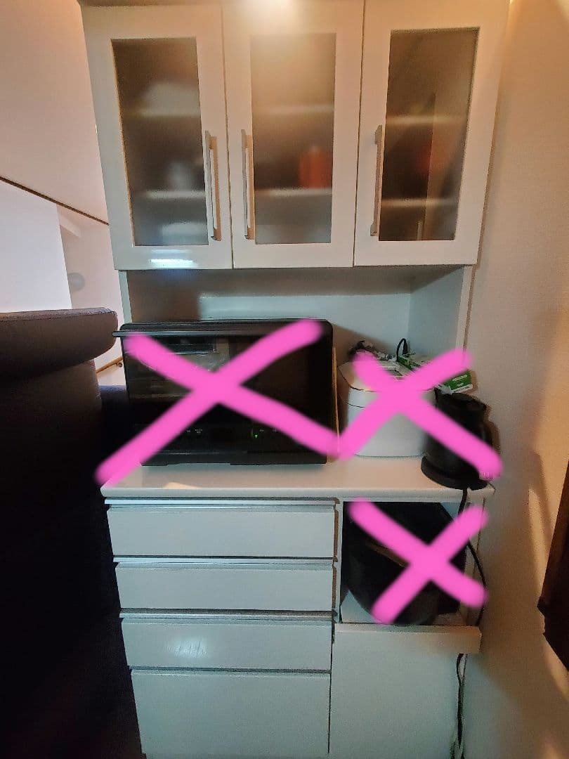 【美品】期間限定4月上旬までに発送！ニトリ食器棚 レジューム　90cm