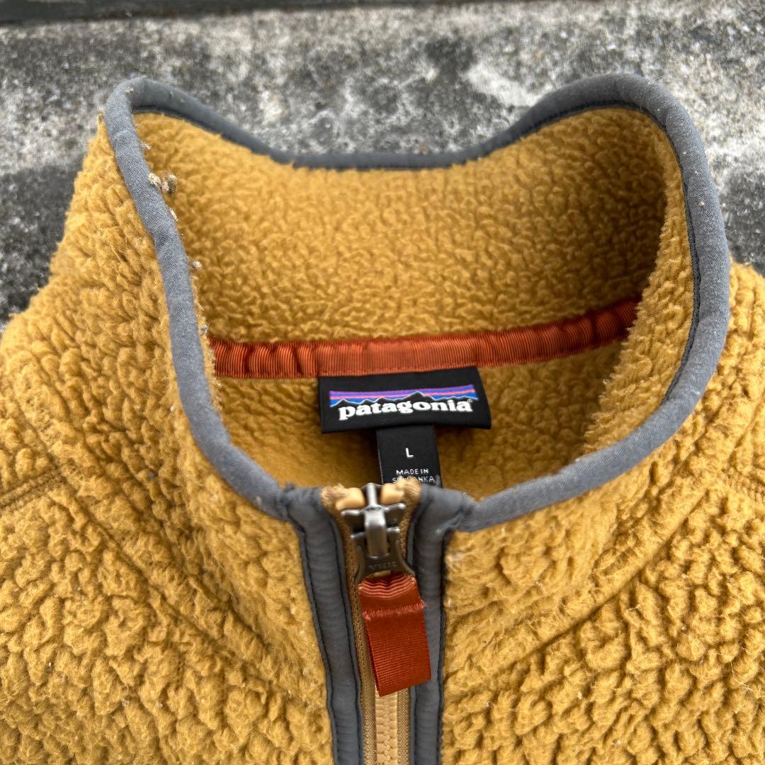 patagonia フリースベスト L イエロー