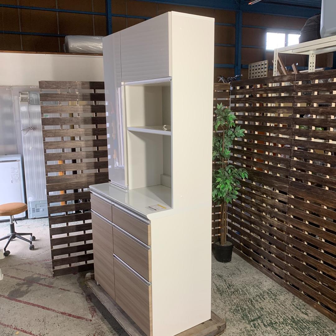 J834 パモウナ 食器棚 幅90cm キッチンボード キャビネット