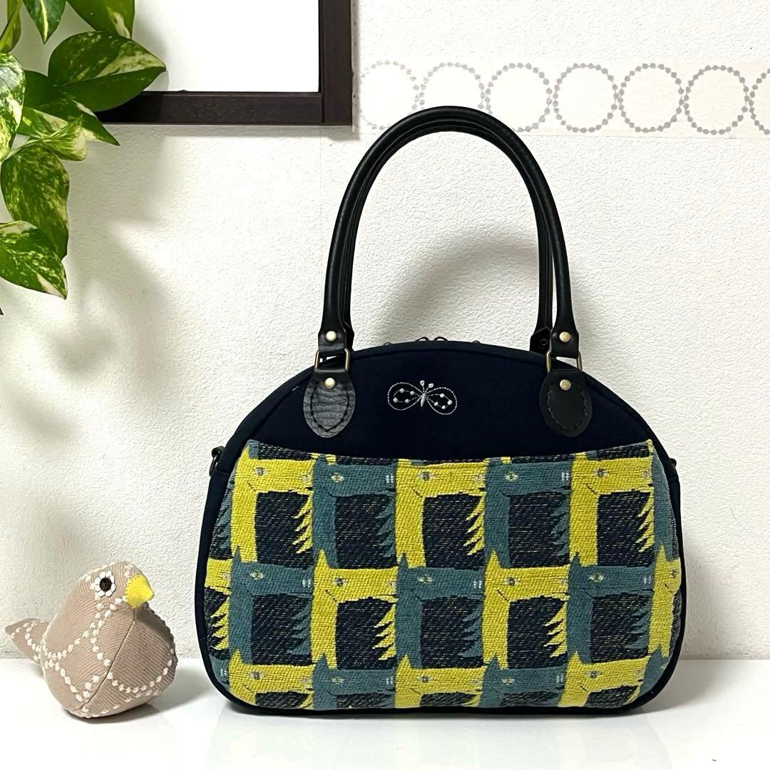 ミナペルホネン　ハンドメイドバッグ　ボストン型