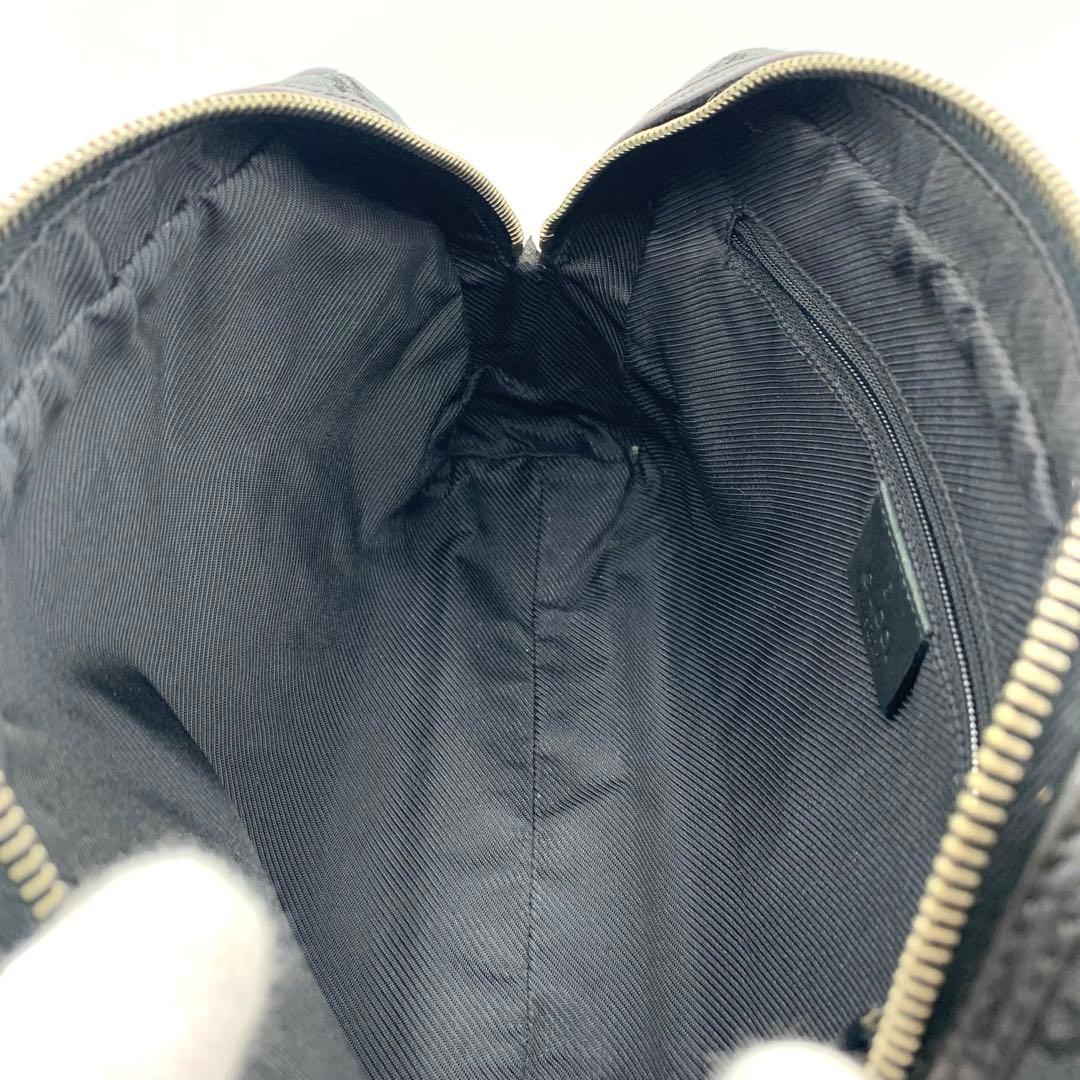 GUCCI グッチ GG柄 ミニボストン ハンドバッグ 黒 キャンバス 正規品