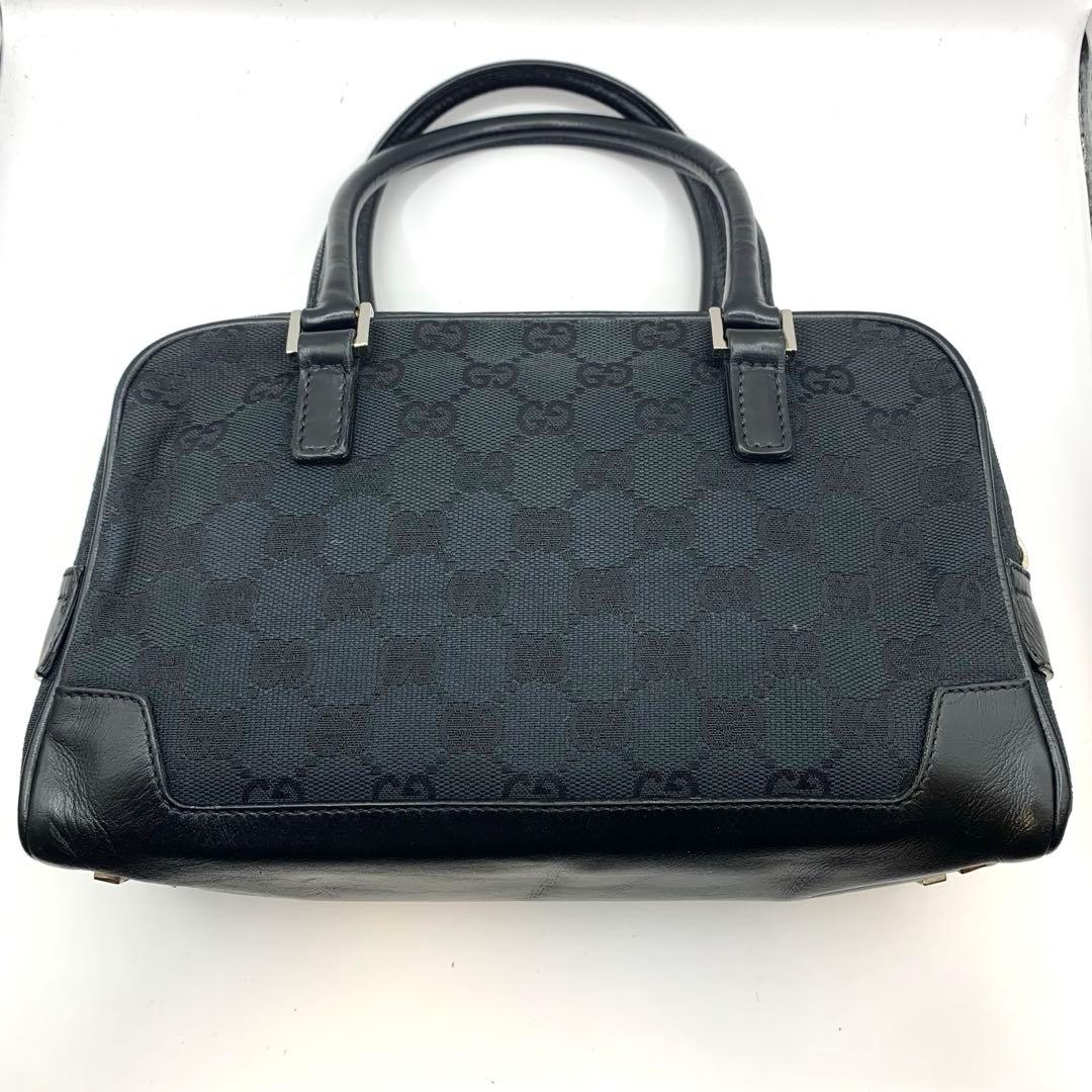 GUCCI グッチ GG柄 ミニボストン ハンドバッグ 黒 キャンバス 正規品