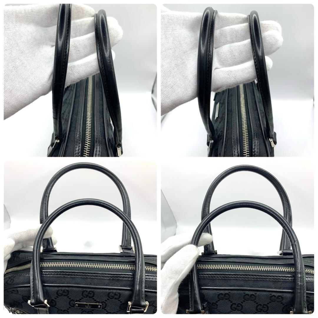 GUCCI グッチ GG柄 ミニボストン ハンドバッグ 黒 キャンバス 正規品