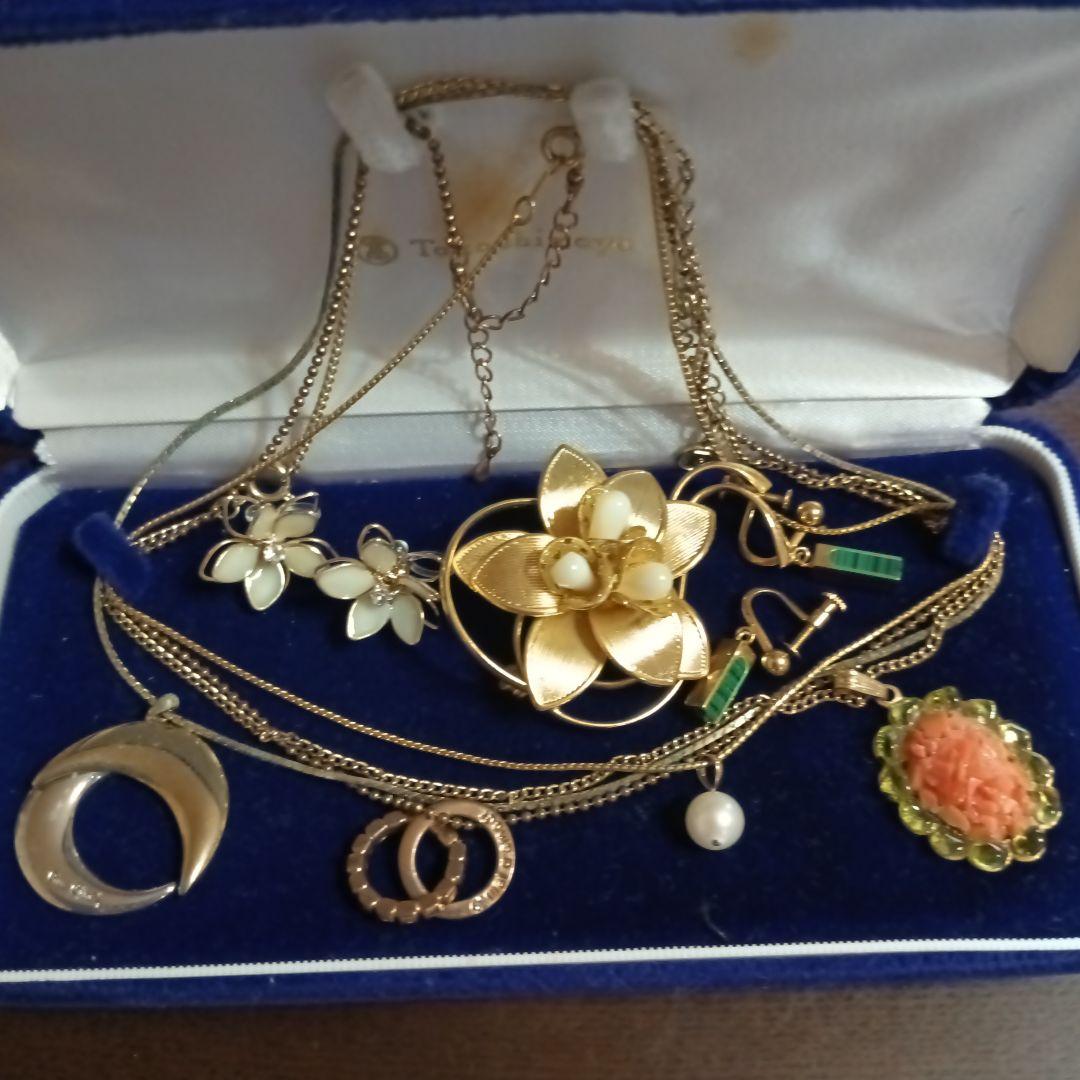 遺品生前整理アクセサリー纏め K18パールトップPierreCardin、ピアス