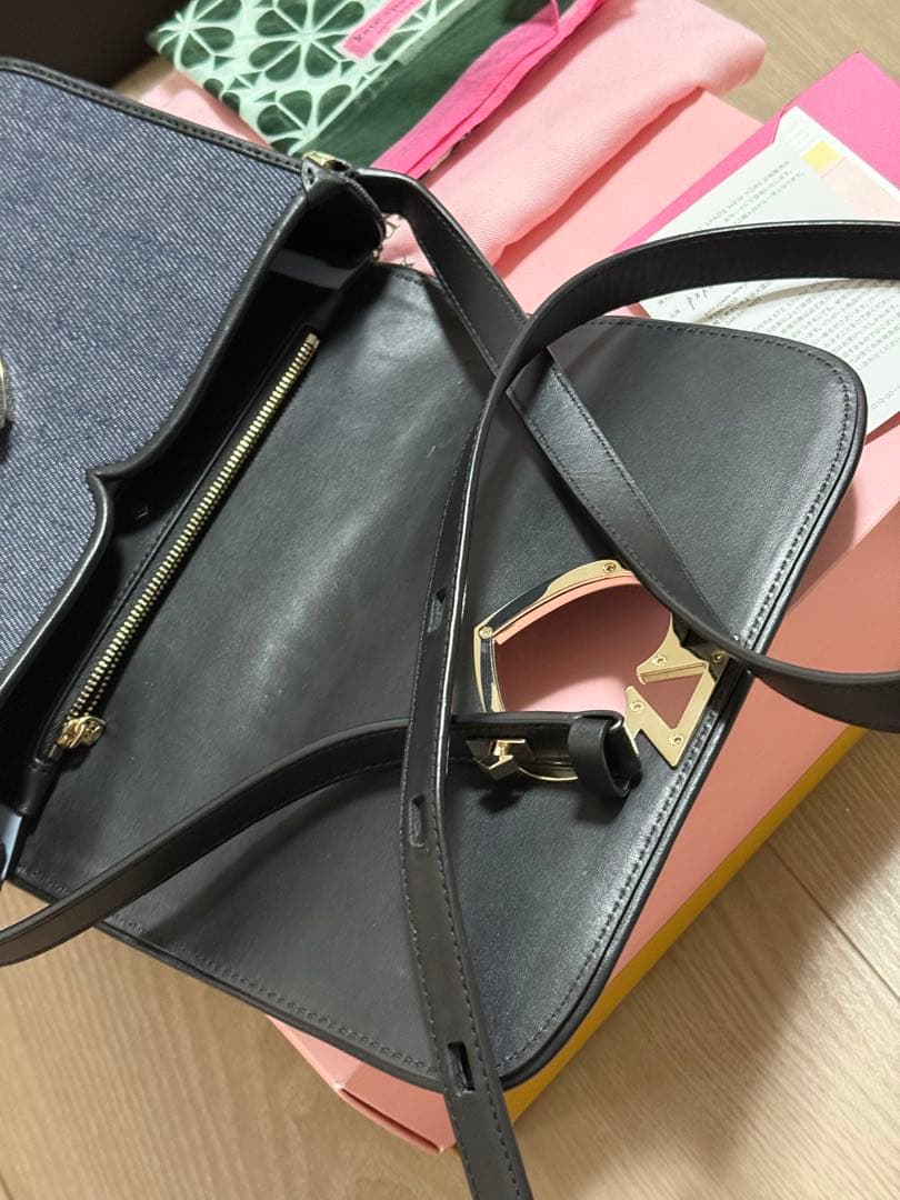 Kate Spadeニコラ デニム ショルダーバッグ ターンロック