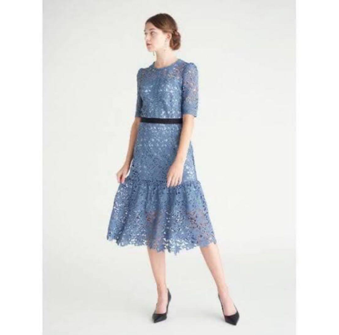 CELFORD レースワンピース ブルー　38