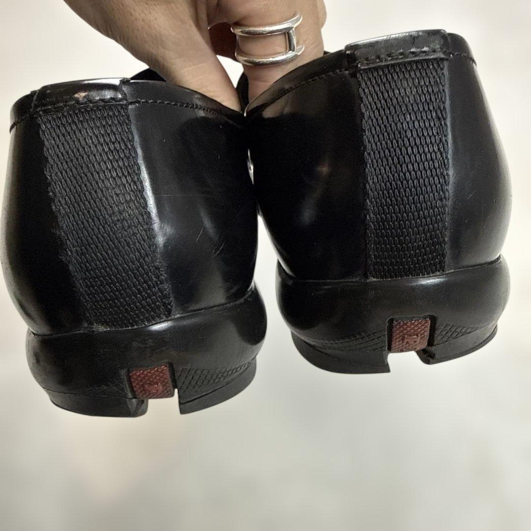 PRADAプラダ　三角プレートロゴ　ローファー　ブラック　サイズ7 1/2