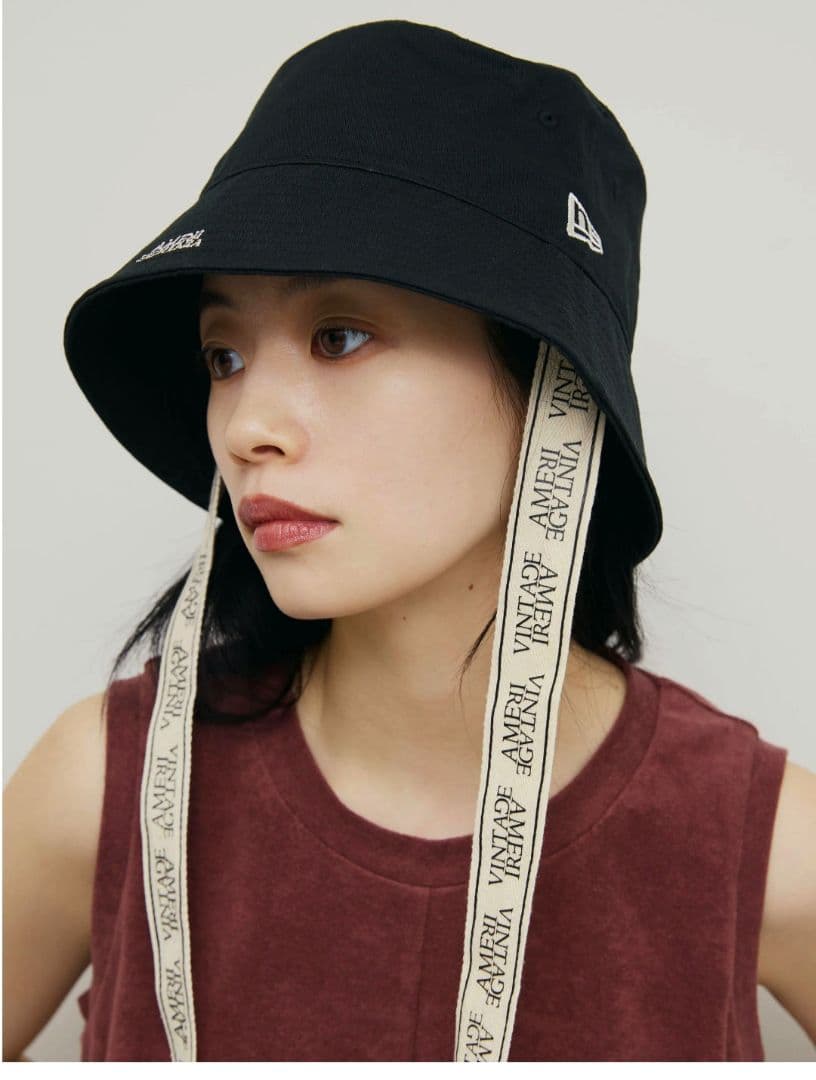 NEW ERA×Ameri LOGO TAPE BUCKET HAT　黒
