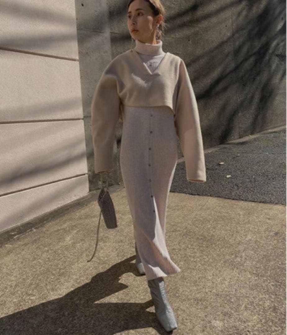 ワンピース AMERI LAYERED T KNIT DRESS