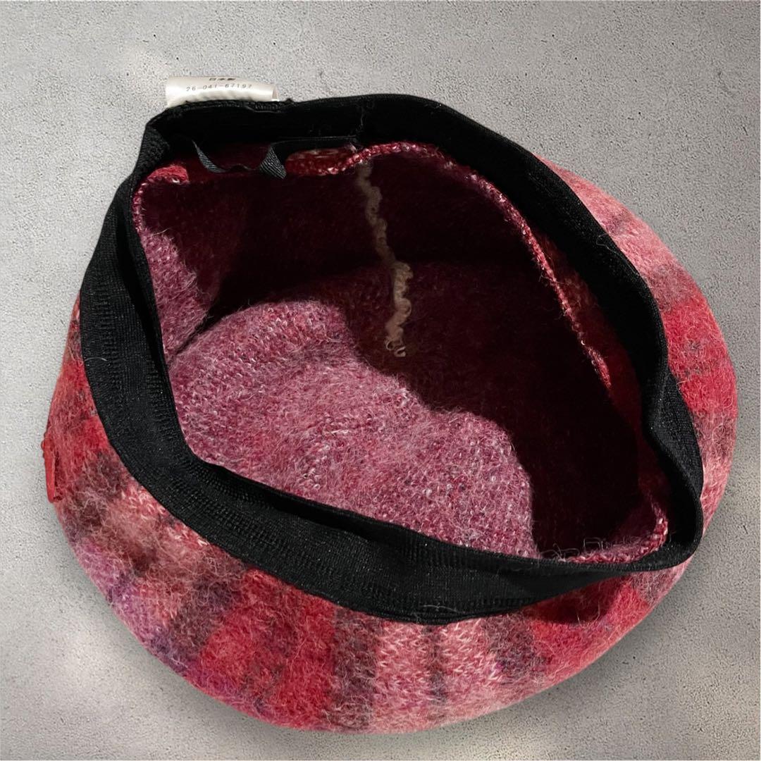 タグ付き✨ヴィヴィアンウエストウッド　アルパカ　毛　ベレー帽　チェック　オーブ