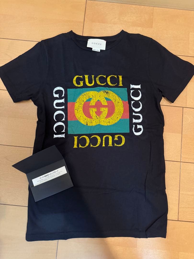 fa！GUCCI ブラックTシャツ サイズ10