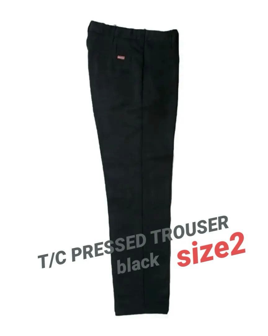 Time is on T/C PRESSED TROUSER ブラックovyz