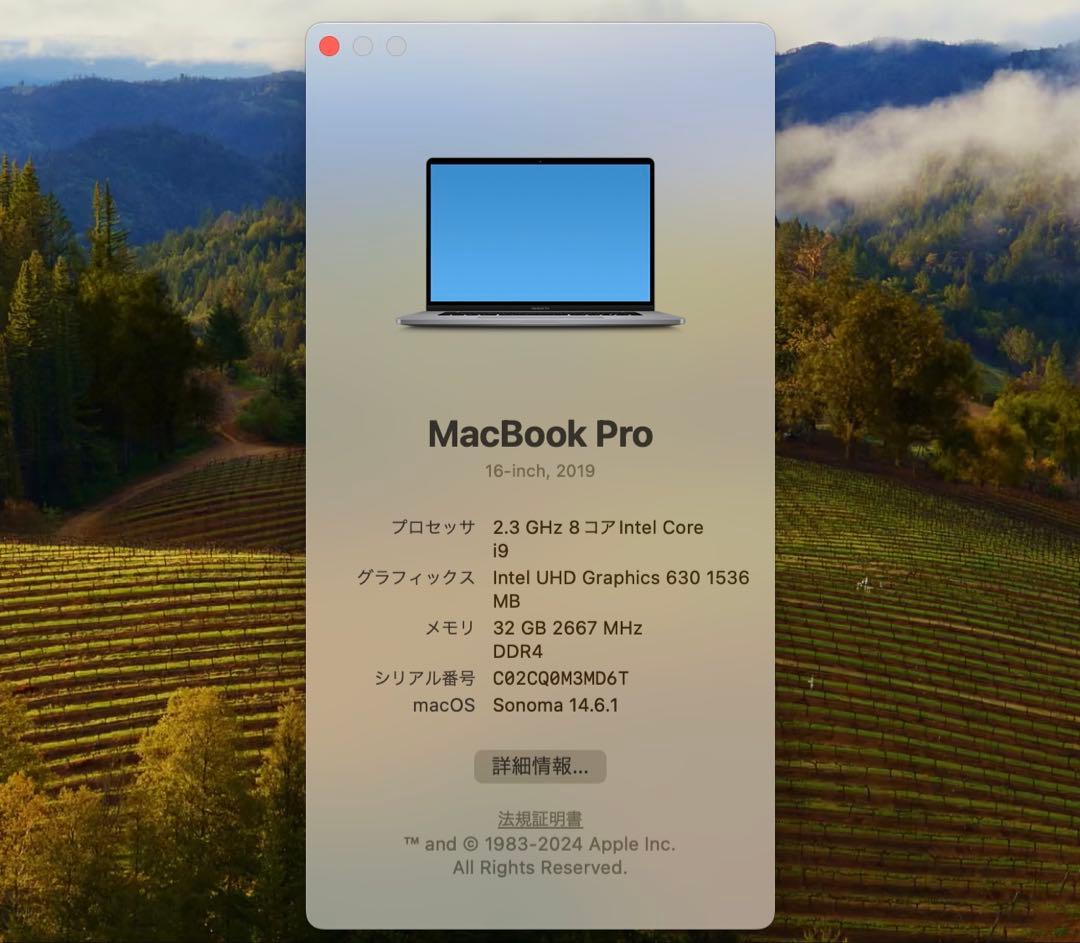 【超美品】16インチMacBook Pro 2019 - スペースグレイ