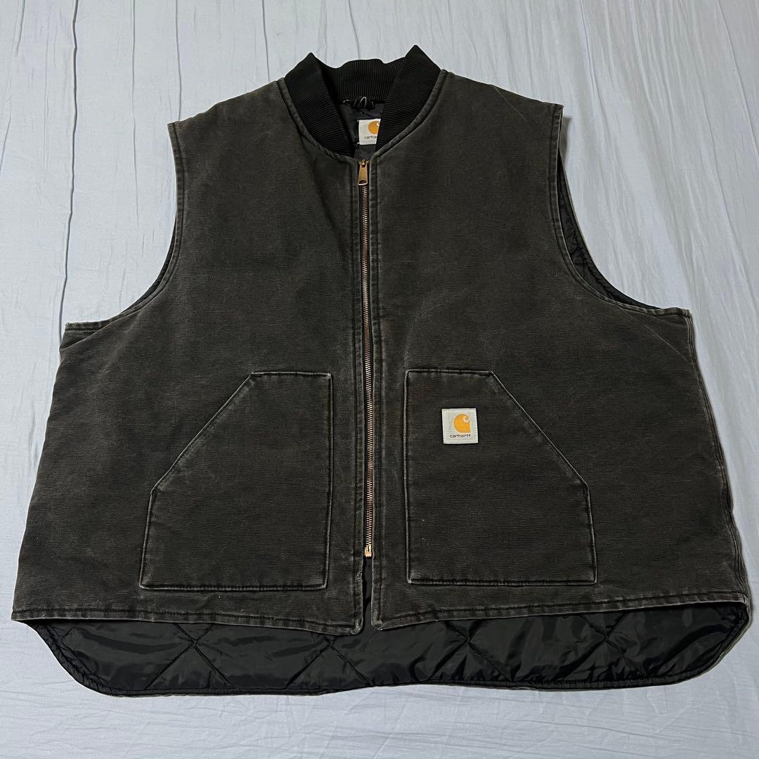 J*J様 カーハート　ダックベスト　腰ゴム　フェードブラック　USA製　80s