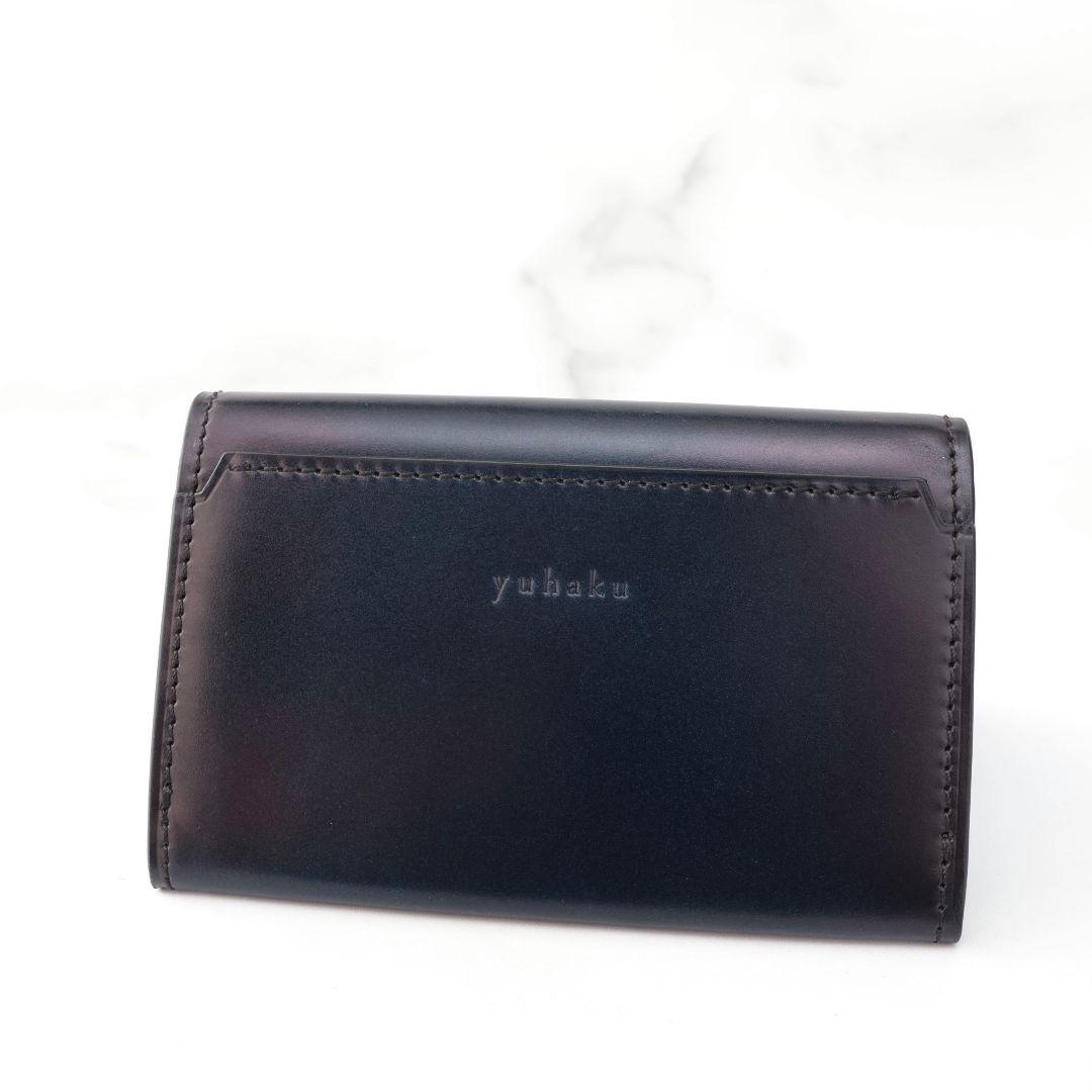 規格外品 ユハク yuhaku ネイビー 名刺入れ カードケース コードバン