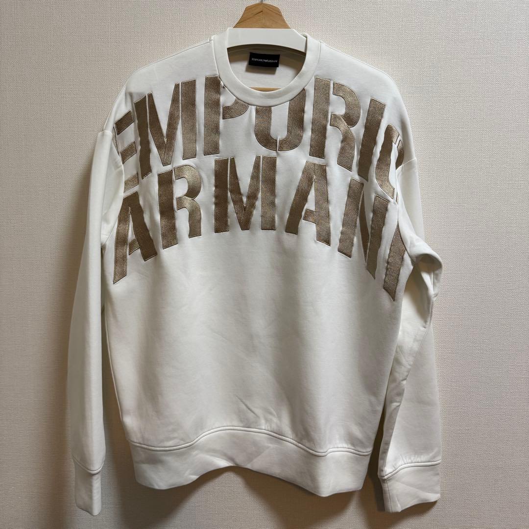 【お値下げ】EMPORIO ARMANI ホワイト トレーナー Lサイズ