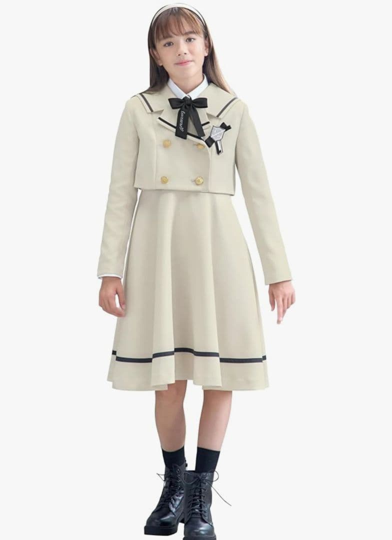 中古　卒服arisana ベージュ フォーマルドレス 150cm