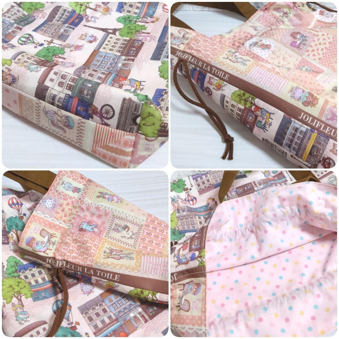 【オーダー品】巾着バッグ　スマホポーチ　ジョリーフルール