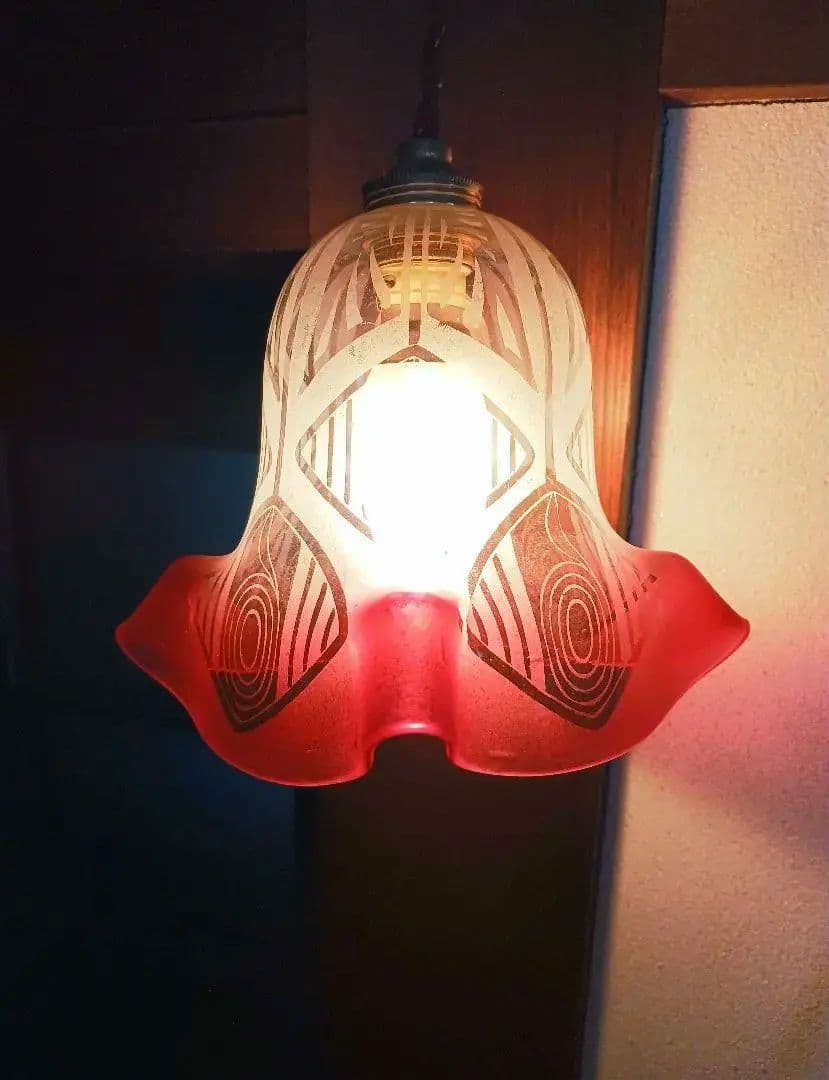 ペンダントガラスランプ　　　アンティーク