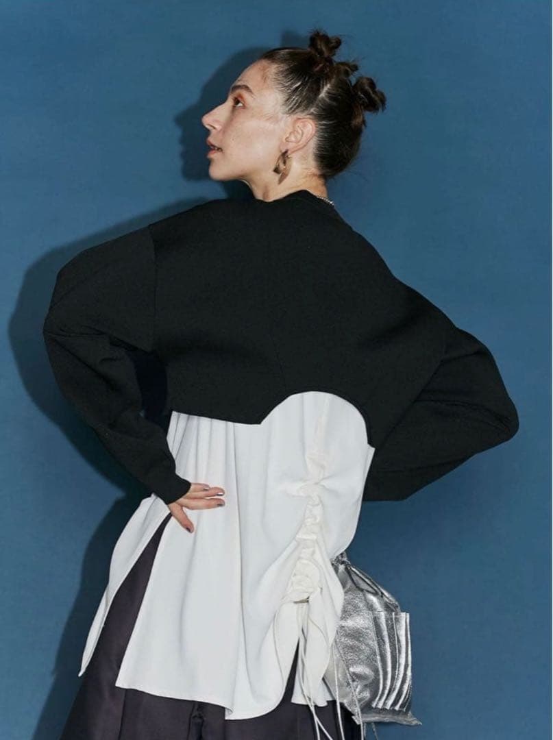 【美品】UN3D.イレギュラーヘムショートニットカーディガン　 サイズ36