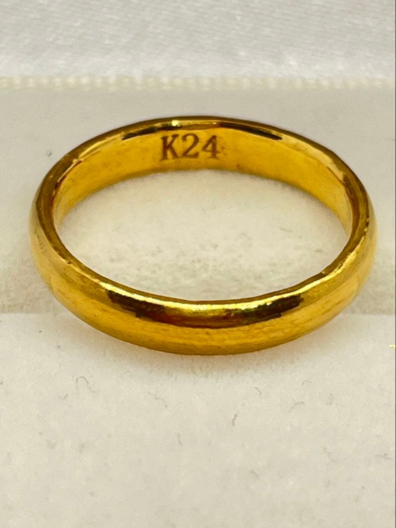 K24 純金 甲丸リング 4.52g指輪 リング 刻印あり ハンドメイド