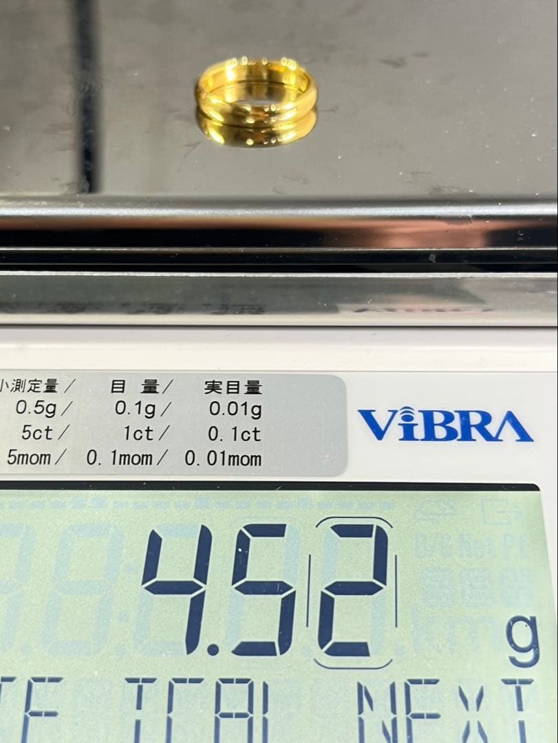 K24 純金 甲丸リング 4.52g指輪 リング 刻印あり ハンドメイド