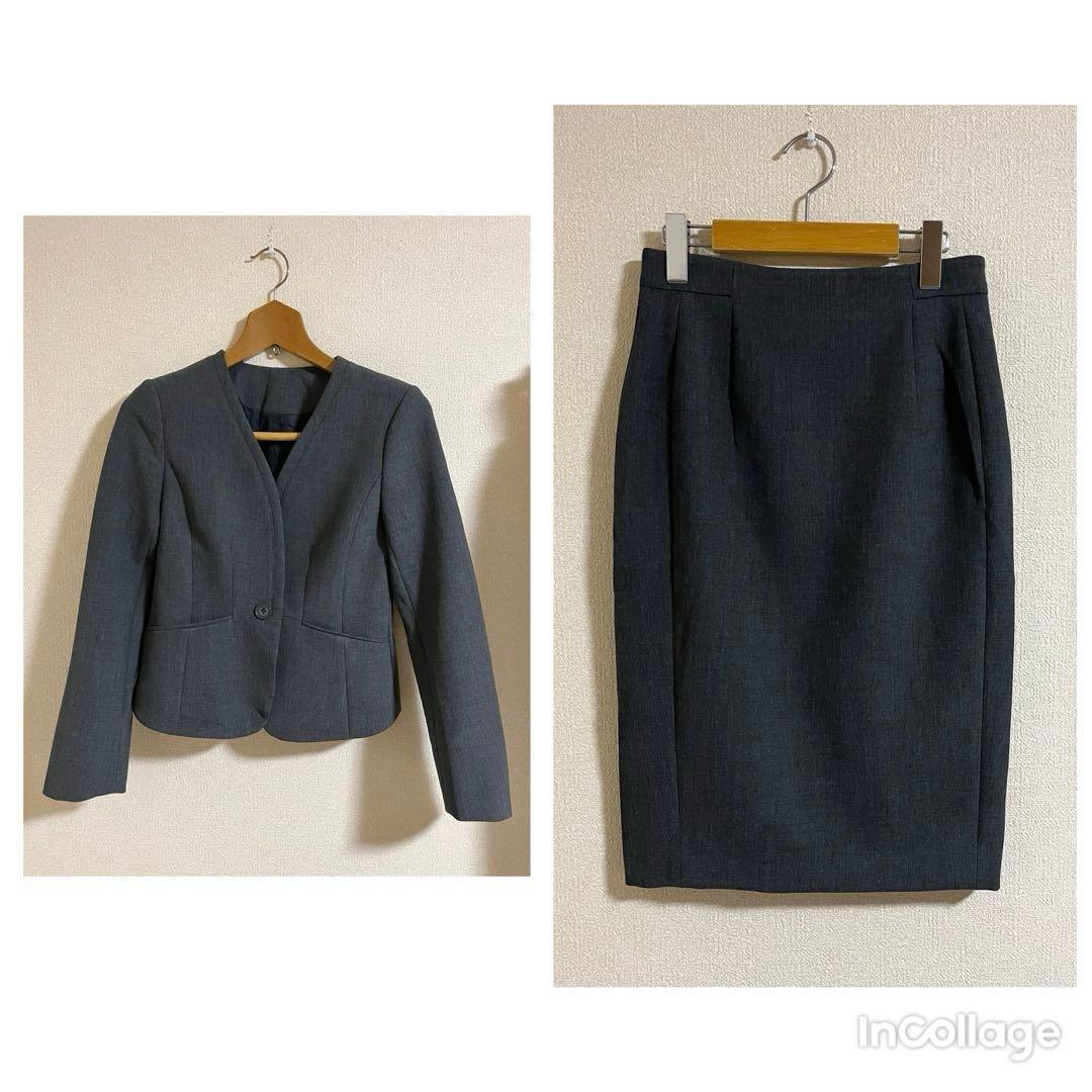 COUP DE CHANCE スカートスーツ 上下セット　グレー　抗菌　就活　S