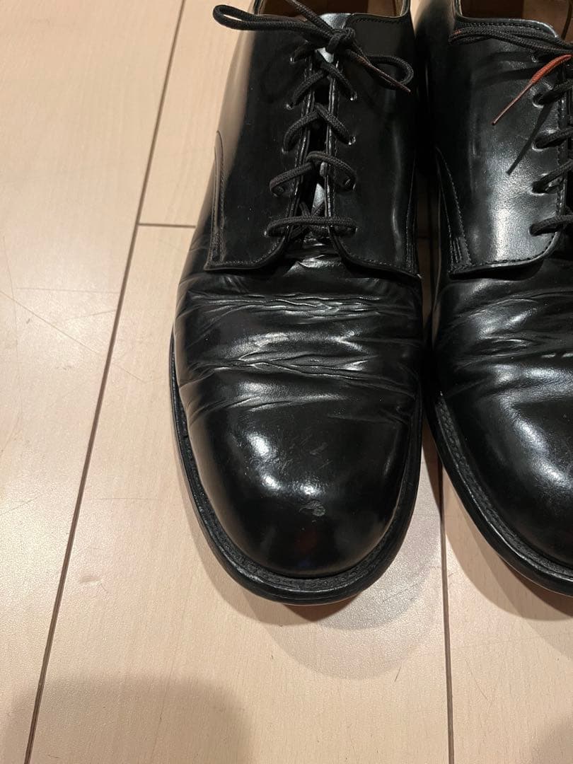 70s サービスシューズ　ブラック　ビンテージ　USN 底レザー　us10R