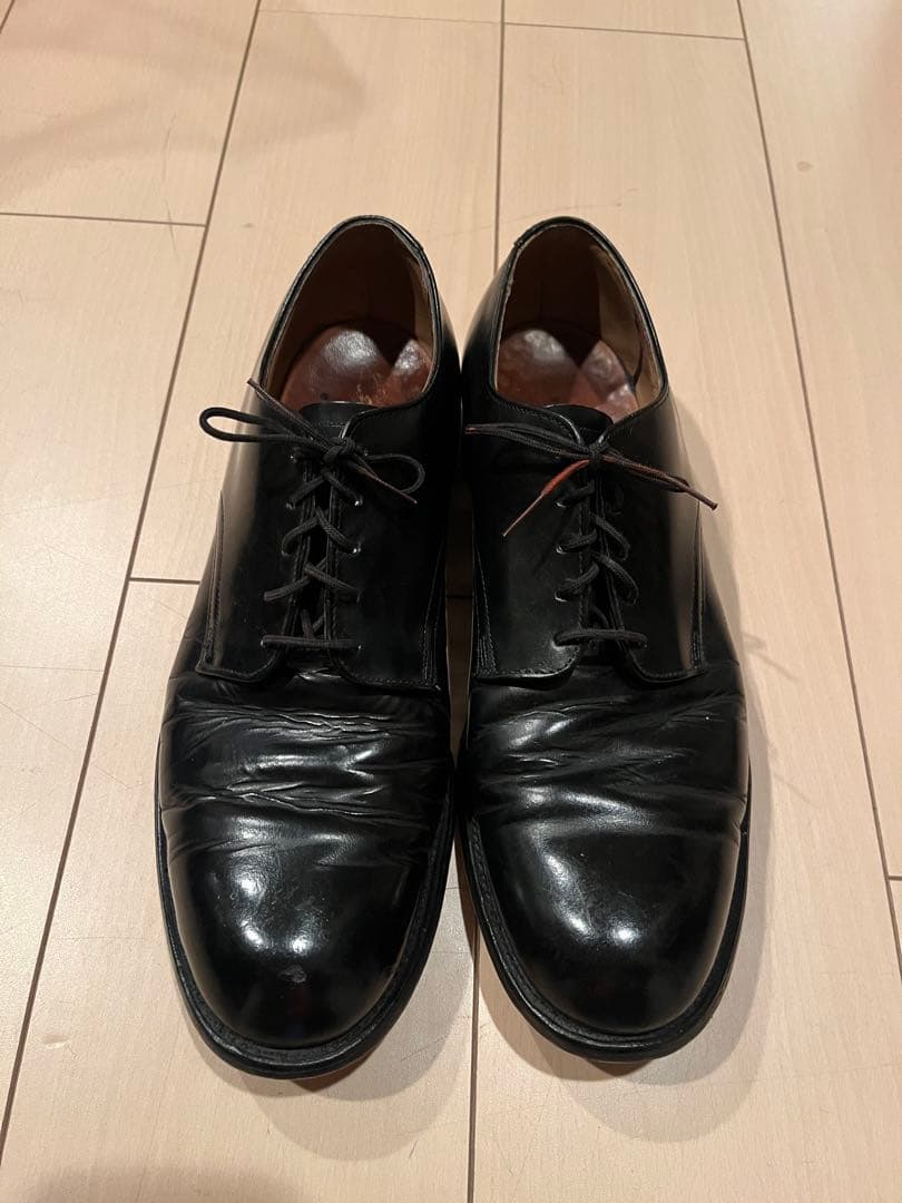 70s サービスシューズ　ブラック　ビンテージ　USN 底レザー　us10R