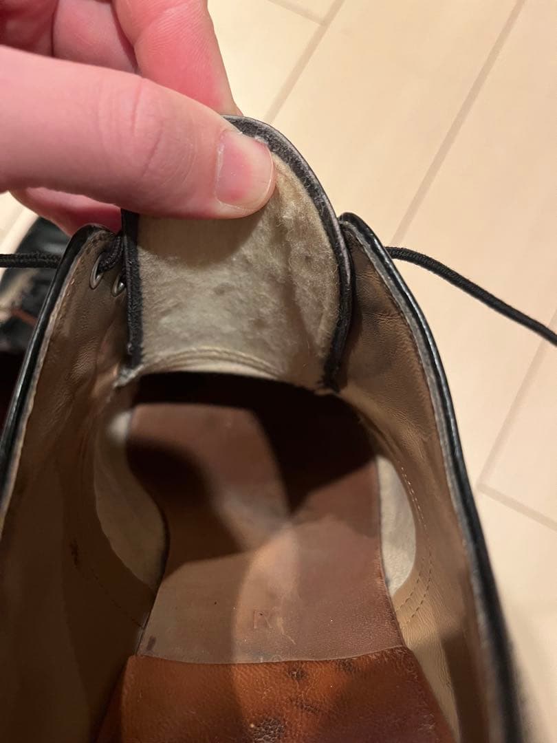 70s サービスシューズ　ブラック　ビンテージ　USN 底レザー　us10R