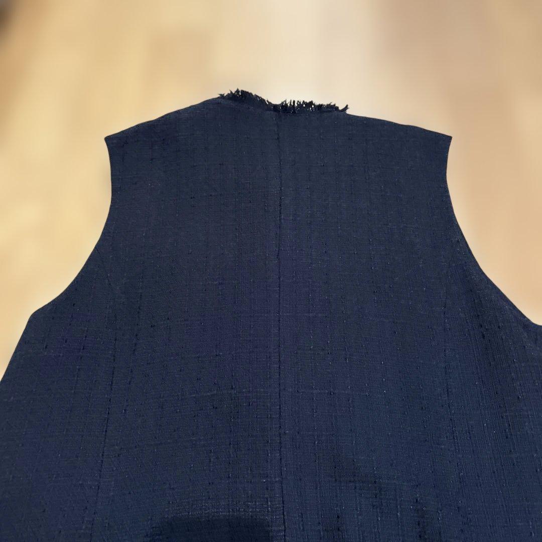 green label relaxing ツイードフリンジポケット ベスト