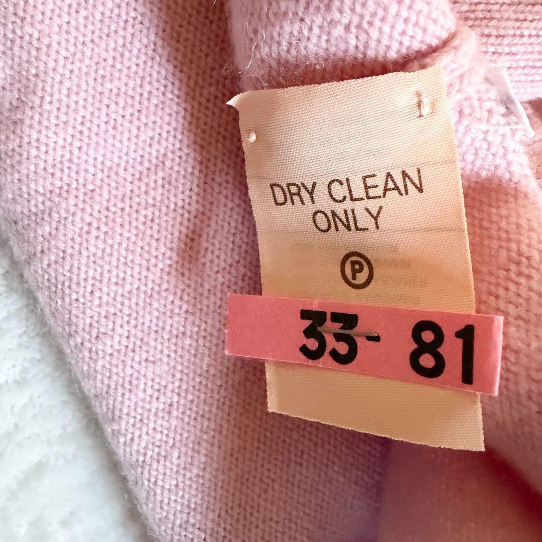 ピュアカシミヤ　金ボタン　CHANEL 半袖 ワンピース クローバー　ピンク