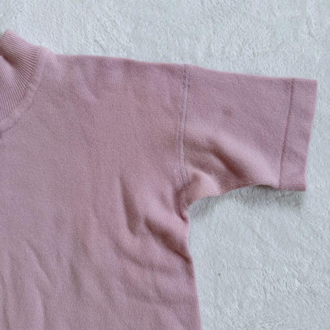 ピュアカシミヤ　金ボタン　CHANEL 半袖 ワンピース クローバー　ピンク