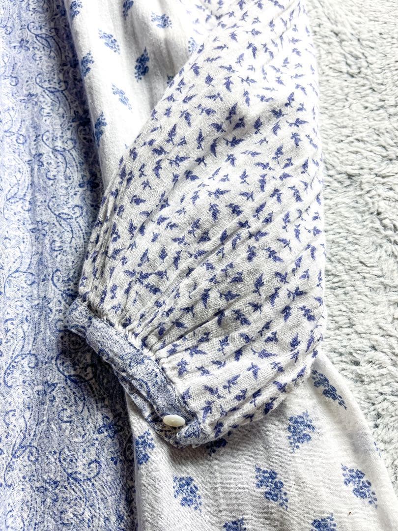 【45R】45rpm 綿100% フラワーパッチワークフレアチュニック 花柄 2