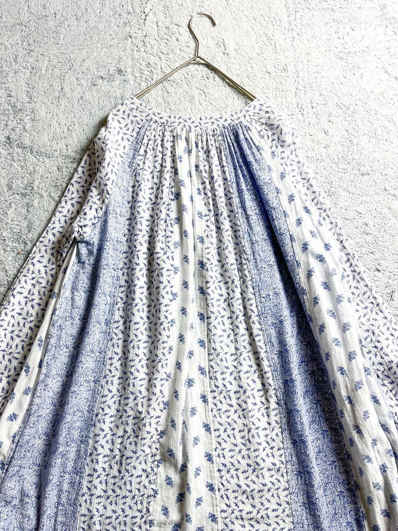 【45R】45rpm 綿100% フラワーパッチワークフレアチュニック 花柄 2