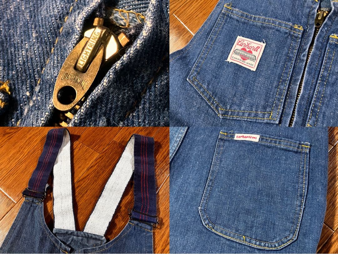 【デッド級】50s カーハート ハートタグ デニムオーバーオール 34インチ