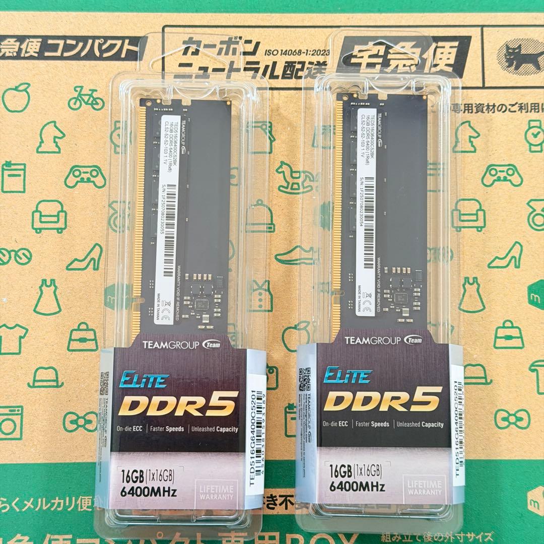 【新品未開封】Team DDR5-6400 16GBメモリx2（32GB）