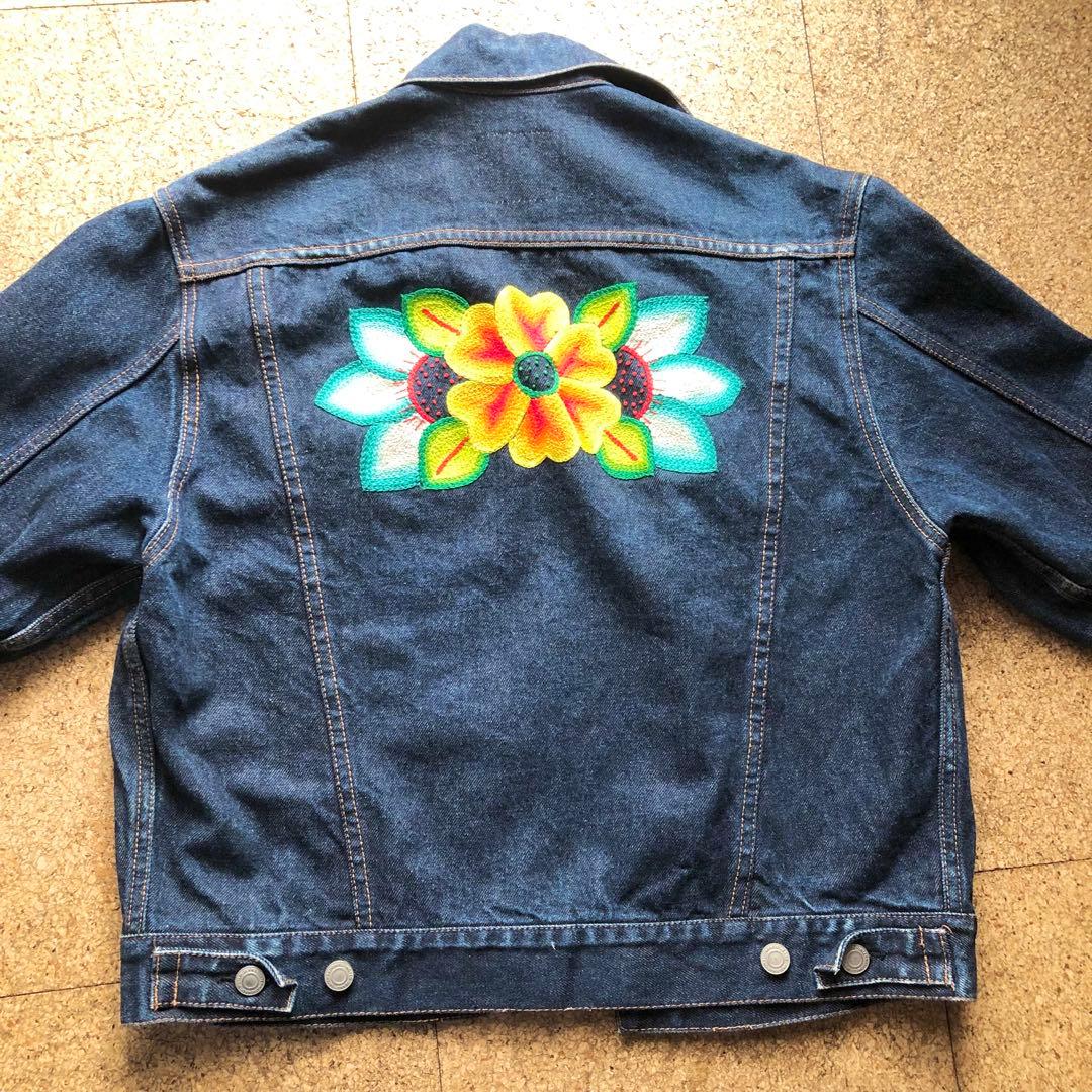 デニムジャケット　メキシコ刺繍