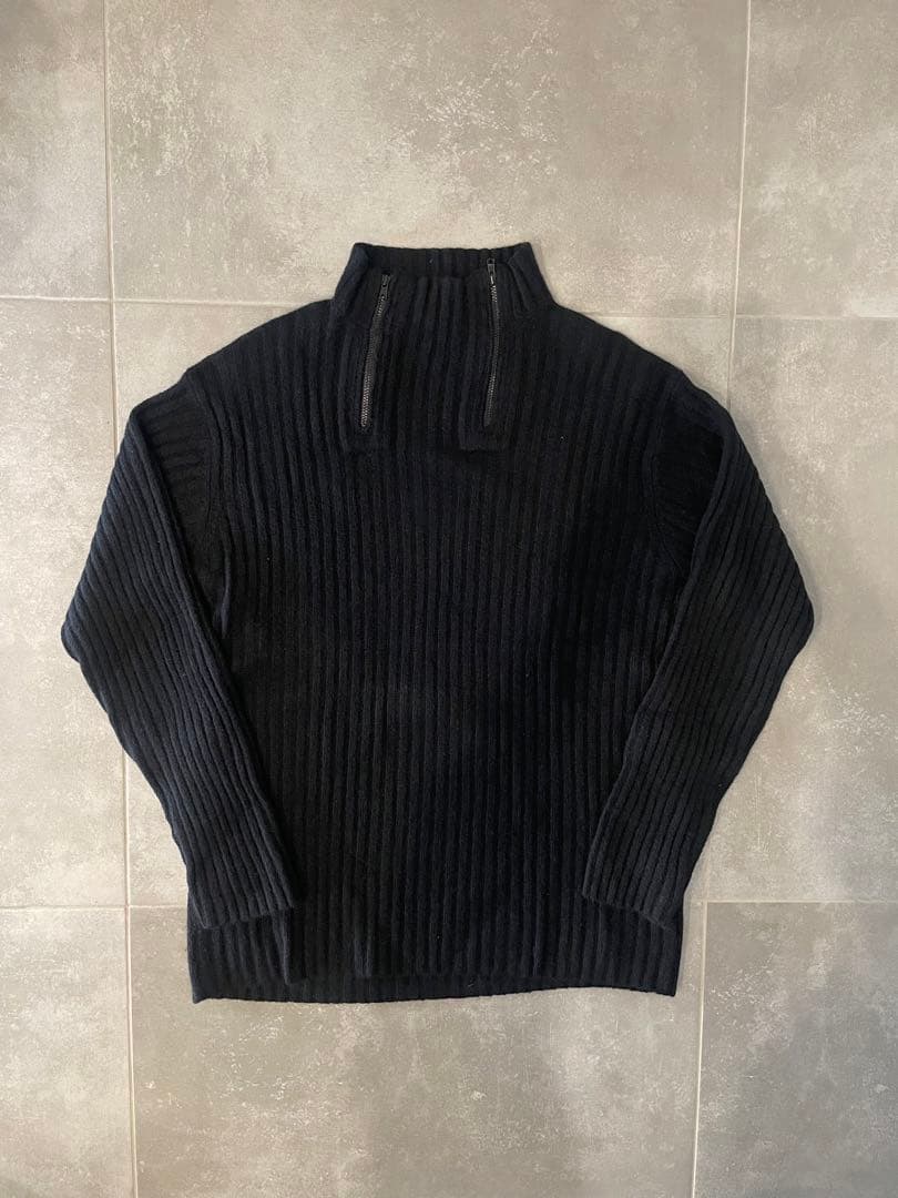 Y's for men ブラック ハイネックセーター　ダブルジップ　アーカイブ