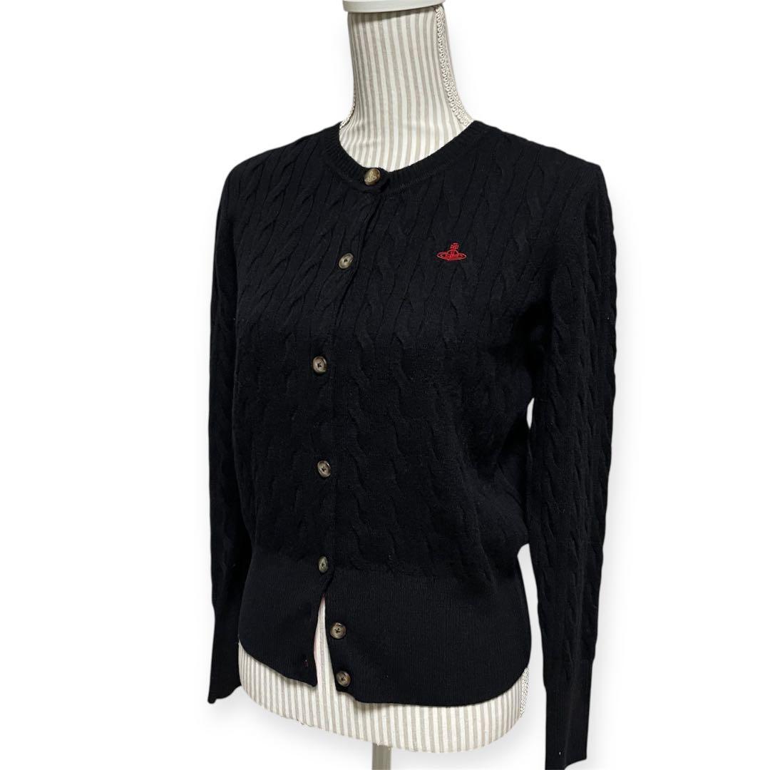 未使用級　ヴィヴィアンウエストウッド　表記40 ケーブルニットクルーカーディガン